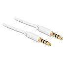 Delock Delock Cable Stereo Jack 3.5 mm 4 pin male > male 1 m, white