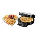 Trisa Aparat pentru preparat vafe Trisa Waffle Pleasure Cod 7352.42, 1000W, capacitate 5 vafe in forma de inima, Argintiu cu Negru