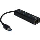 Inter-Tech Adaptor Retea Gigabit si Hub USB Inter-Tech Argus IT-310 negru