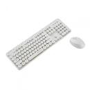 Serioux Kit wireless tastatura + mouse Retro, alb