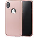 Meleovo Meleovo Carcasa 360 Shield iPhone X Rose Gold (culoare metalizata fina, captuseala din microfibra)