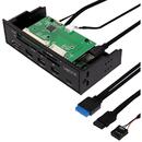 LogiLink HUB intern LOGILINK, porturi USB: USB 3.0 x 3, USB Type C, conectare prin USB 2.0, S-ATA, alte porturi: SD, MicroSD, M2, MS, XD, CF, eSATA, negru, for 5.25" bay, black,"UA0341" (include timbru verde 0.5 lei)