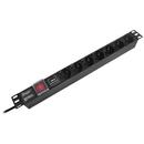 Emtex PDU RACK 19 INCH 7 PRIZE SWITCH 16A 2M EMTEX