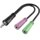 Hama Audio Adapter, 4-pin 3.5 mm Jack Plug - 2 x 3-pin 3.5 mm Jack Headset