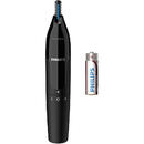 Philips Series 1000 NT1650/16 Trimmer pentru nas/urechi baterie lavabil Precision Trim otel inoxidabil Negru