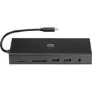 HP Travel Multi Port HUb 5x USB + Card Reader + 1x HDMI + 1x VGA + 1x Jack 3.5mm + 1x RJ45 Black