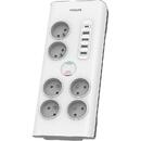 Philips Surge protector 6 sockets AC Fr 40W, 2