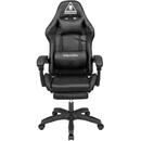 Kruger Matz Warrior GX-150 gaming chair, 150 kg max, Piele ecologica, Negru