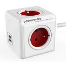 ALLOCACOC Allocacoc 2402RD/FREUPC power extension 1.5 m 4 AC outlet(s) Indoor Red,White