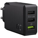 Green Cell Fast charging, 30W, 3 x USB-A, Universal, Negru