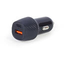 Gembird Gembird TA-U2QC3-CAR-02 2-port USB car fast charger, Type-C PD, 18 W, black