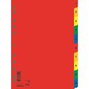 DONAU Index plastic color, numeric 1-10, extra wide, A4+, 120 microni, DONAU