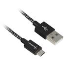 Sharkoon Sharkoon USB 2.0 A-B black / grey 0.5m - Aluminum + Braid