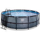 Exit Toys Exit Toys Stone Pool, Frame Pool O 427x122cm, swimming pool (grey, with filter pump)
