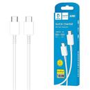 DENMEN CABLE DENMEN D20C USB TYPE-C TO TYP-C POWER DELIVERY 3.6A WHITE 1M 100W