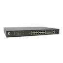 LevelOne GEP-2021 20-PORT GIGABIT POE SWITCH, 16 POE OUTPUTS, 2 X GIGABIT RJ45, 2 X GIGABIT SFP, 802.3AT/AF POE, 270W)