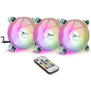 Inter-Tech Set 3 ventilatoare PC Inter-Tech 88885530, RS-061 RGB + hub, 120x120x25mm