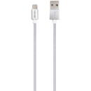 Grixx Cablu date GRIXX Optimum - 8-pin to USB Apple MFI License, impletit, lungime 3m - alb