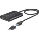 Sonnet Sonnet Adapter USB 3 Dual 4K 60Hz HDMI, for M1 Macs (black, 30cm)
