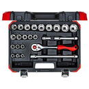 Gedore Gedore Red Socket set 1/2 ", 24 pieces (red / black, with Shift-gun, SW 10mm - 32mm)