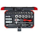 Gedore Gedore Red Socket set 3/8 ", 26 pieces (red / black, with Shift-gun, SW 6mm - 24mm)