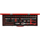 Gedore Gedore Red socket set 1/4 "+ 1/2", 49 pieces (red, with 2 switching creaking, SW 4mm - 24mm)