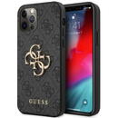 Guess Guess Husa PU 4G Metal Logo iPhone 12 / 12 Pro Gri