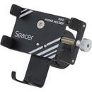 Spacer SUPORT Bicicleta SPACER pt. SmartPhone, fixare de ghidon, Metalic, black, cheie de montare,  "SPBH-METAL-BK"