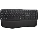 DeLux Wireless Ergonomic Keyboard Delux GM908CV BT+2.4G , Negru , Fara fir, 106 taste