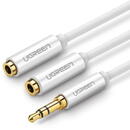 UGREEN AUX audio splitter 3.5mm jack cable UGREEN AV123, 25cm (white)