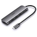 UGREEN 4in1 UGREEN CM136 USB-C to HDMI 4K, 3x USB 3.0, Type-C PD + AUX hub adapter (grey)