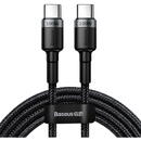 Baseus Cafule, Fast Charging Data Cable pt. smartphone, USB Type-C la USB Type-C PD2.0 20V/5A, brodat, 2m, Gri/Negru