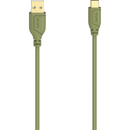 Hama "Flexi-Slim" USB-C Cable, USB 2.0, 480 Mbit/s, Turtle Green, 0.75 m