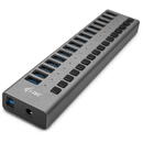 I-TEC i-tec USB 3.0 HUB Charging 16Port + Power Adapter 90W, USB hub (Black)