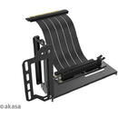 Akasa Riser Black X2, cablu premium PCIe 3.0 x 16, 20 cm - negru