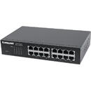 Intellinet Intellinet 16-Port Gigabit Ethernet Switch, 16-Port RJ45 10/100/1000 Mbps, IEEE 802.3az Energy Efficient Ethernet, Desktop, 19" Rackmount (Euro 2-pin plug)
