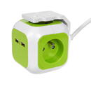 GREENBLUE GreenBlue GB118 MagicCube 2xUSB 1.4m French Type Multi Powered 2xUSB