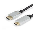 MONTIS Montis Kabel DisplayPort v1.4 – HDMI v2.0 MT040 1.8 m Black, Silver