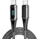 Essager Cablu USB Type-C la Type-C Essager 200CM, cu afișaj LED - 100W