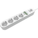 Ldnio Power strip with 4 AC sockets, 4x USB, LDNIO SE4432, 2m (white)