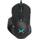 DeLux Wired Gaming Mouse with replaceable sides Delux M629BU RGB 16000DPI Negru