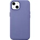 iCarer Husa Capac Spate Piele, Compatibila cu MagSafe Light Purple Mov APPLE iPhone 14
