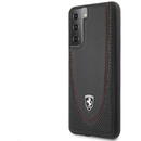 Ferrari Husa Piele Ferrari Off Track Perforated Pentru Samsung Galaxy S21 Plus, Neagra FEOGOHCS21SBK