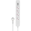 SAVIO SAVIO Power strip 4 sockets and 3 x USB-A 1,5m white LZ-12