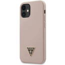 Guess Guess GUHCP12SLSTMLP iPhone 12 mini 5.4&quot; light pink/light pink hardcase Silicone Triangle Logo