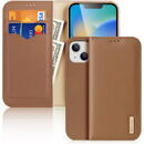 Dux Ducis Dux Ducis Hivo Leather Flip Cover Genuine Leather Wallet for Cards and Documents iPhone 14 Brown