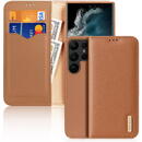 Dux Ducis Dux Ducis Hivo Case for Samsung Galaxy S23 Ultra Flip Cover Wallet Stand RFID Blocking Brown