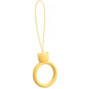 Hurtel A silicone lanyard for a phone bear ring on a finger yellow