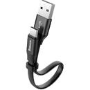 Baseus Nimble flat cable USB / USB-C cable with holder 2A 0.23M black (CATMBJ-01)