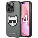 Karl Lagerfeld Karl Lagerfeld KLHCP14LSAPCHG iPhone 14 Pro 6,1" hardcase srebrny/silver Saffiano Choupette Head Patch